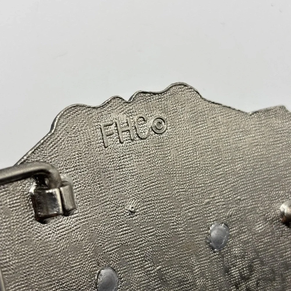 Vtg 70s 80s FHC Southwestern Native American Thunderbird Enamel Silver Tone Boho